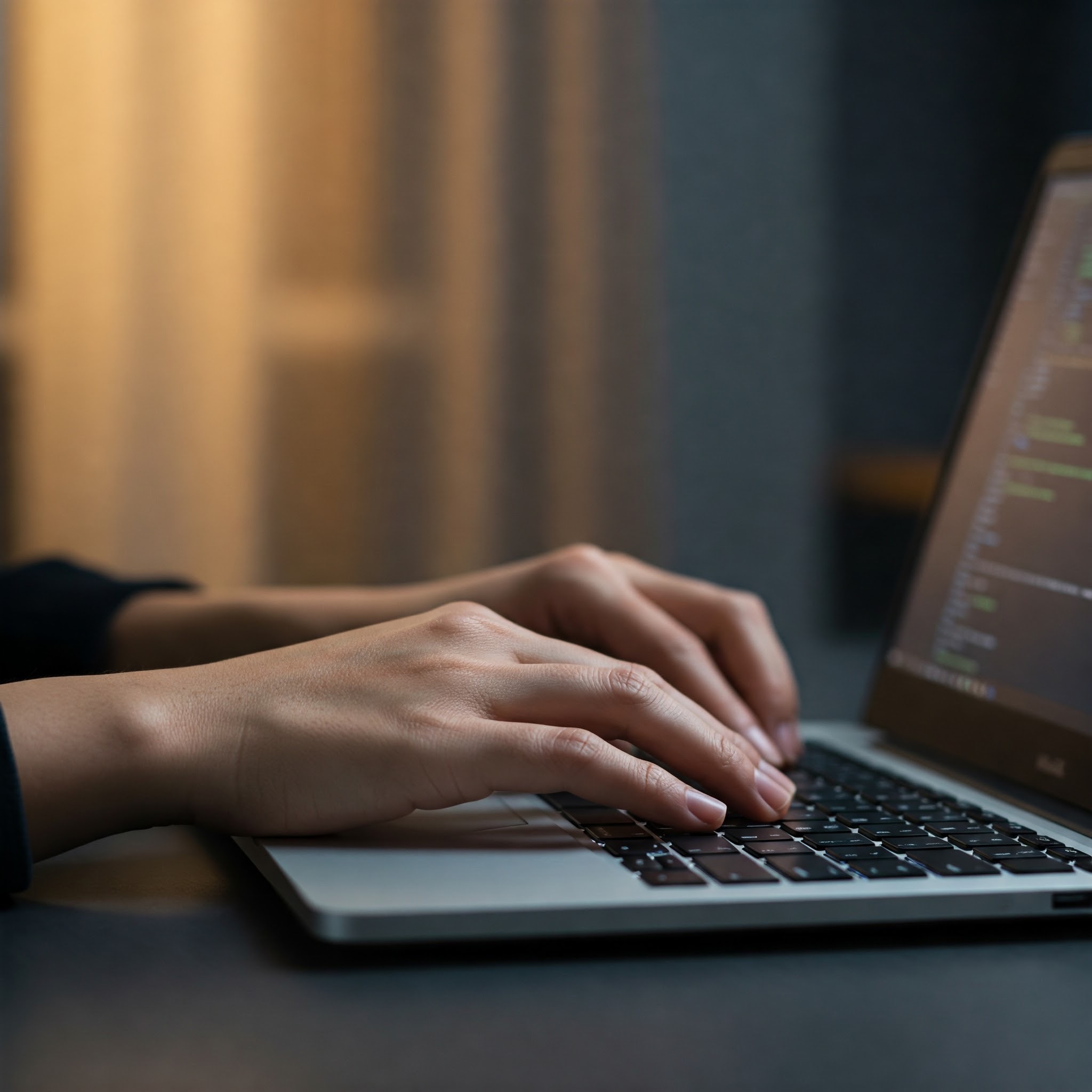 photo of Hands Coding on Laptop at Desk